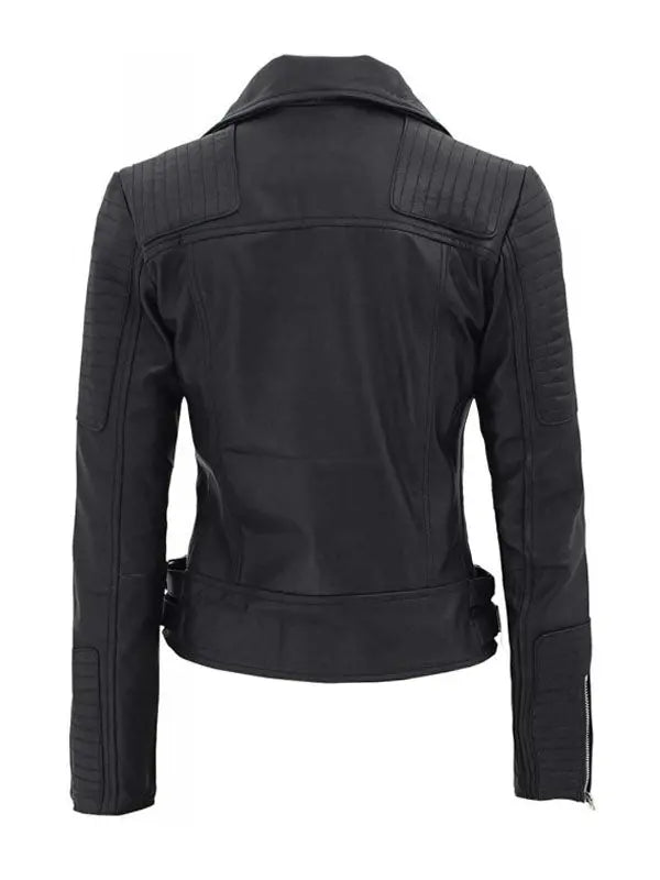 Bari Womens Motorcycle Biker Leather Jacket - fashonic