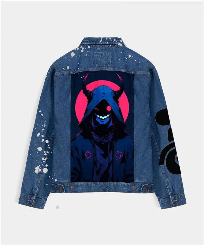 Hand Painted Dark Devil Denim Jacket - fashonic
