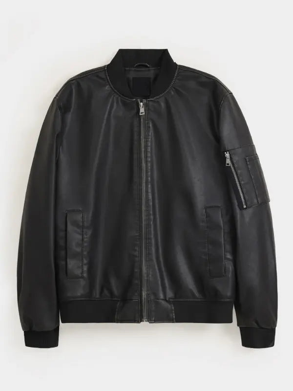 Hand Painted Ready Set Go Leather Bomber Jacket - fashonic