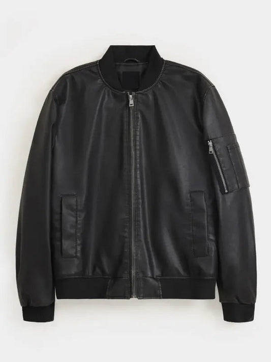 Hand Painted Ready Set Go Leather Bomber Jacket - fashonic