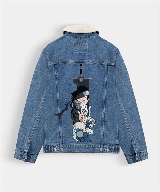 Hand Painted Sword Zabuza Denim Jacket - fashonic