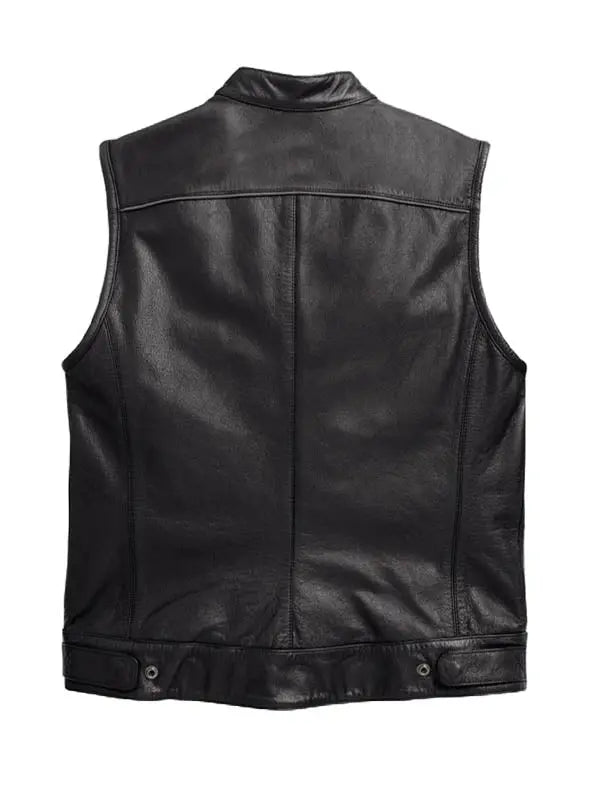 Men Harley Davidson Foster Leather Biker Vest - fashonic