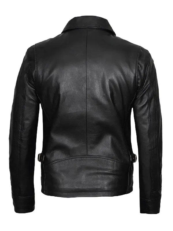 Scott Mens Shirt Collar Black Biker Jacket - fashonic
