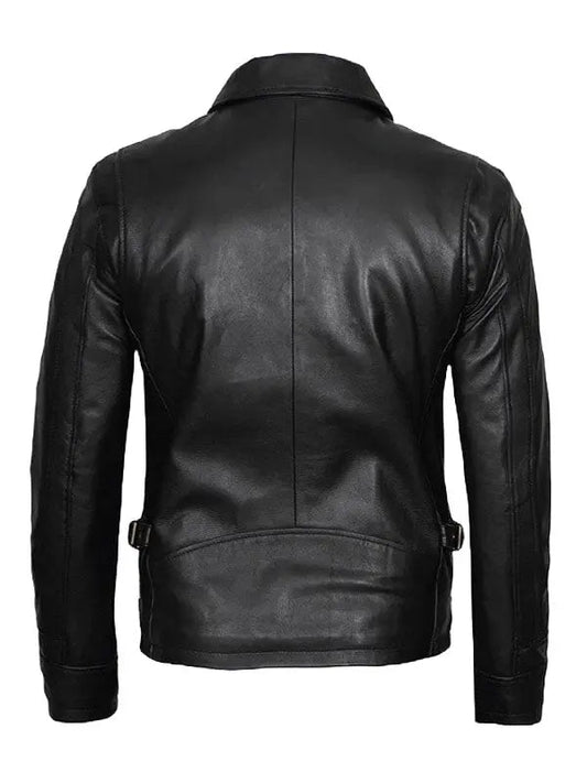 Scott Mens Shirt Collar Black Biker Jacket - fashonic