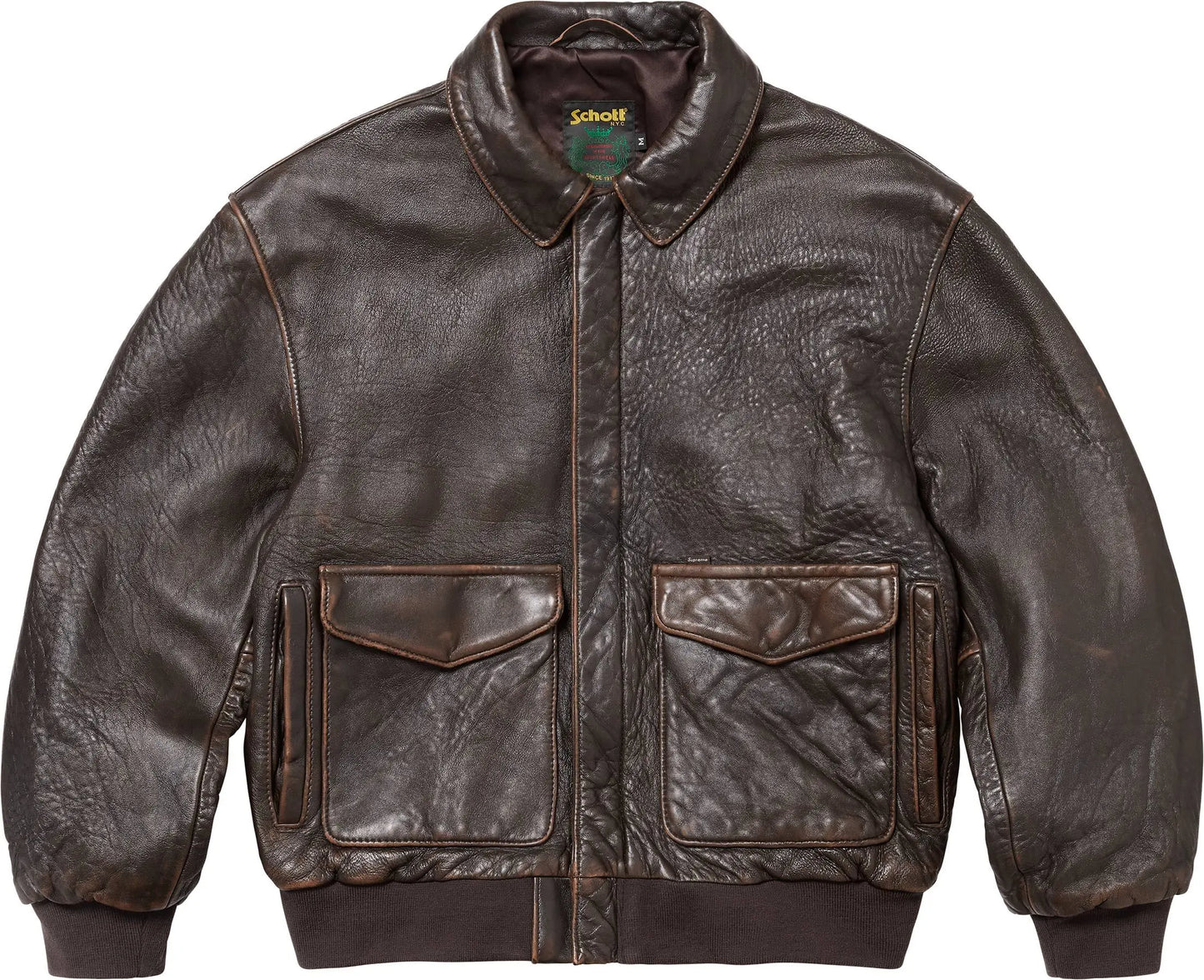 Supreme®/Schott® Snow White Hand-Painted Leather A2 Jacket - fashonic