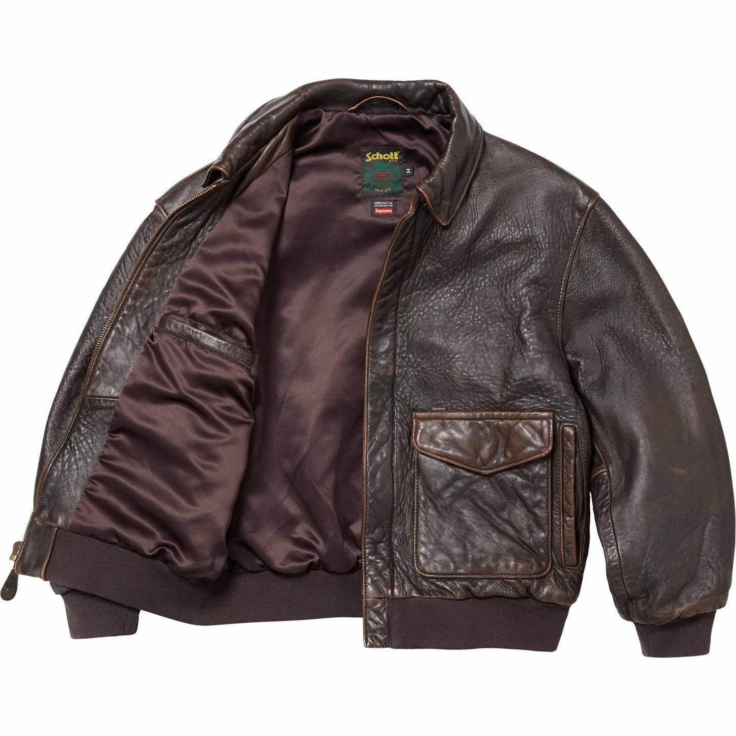 Supreme®/Schott® Snow White Hand-Painted Leather A2 Jacket - fashonic