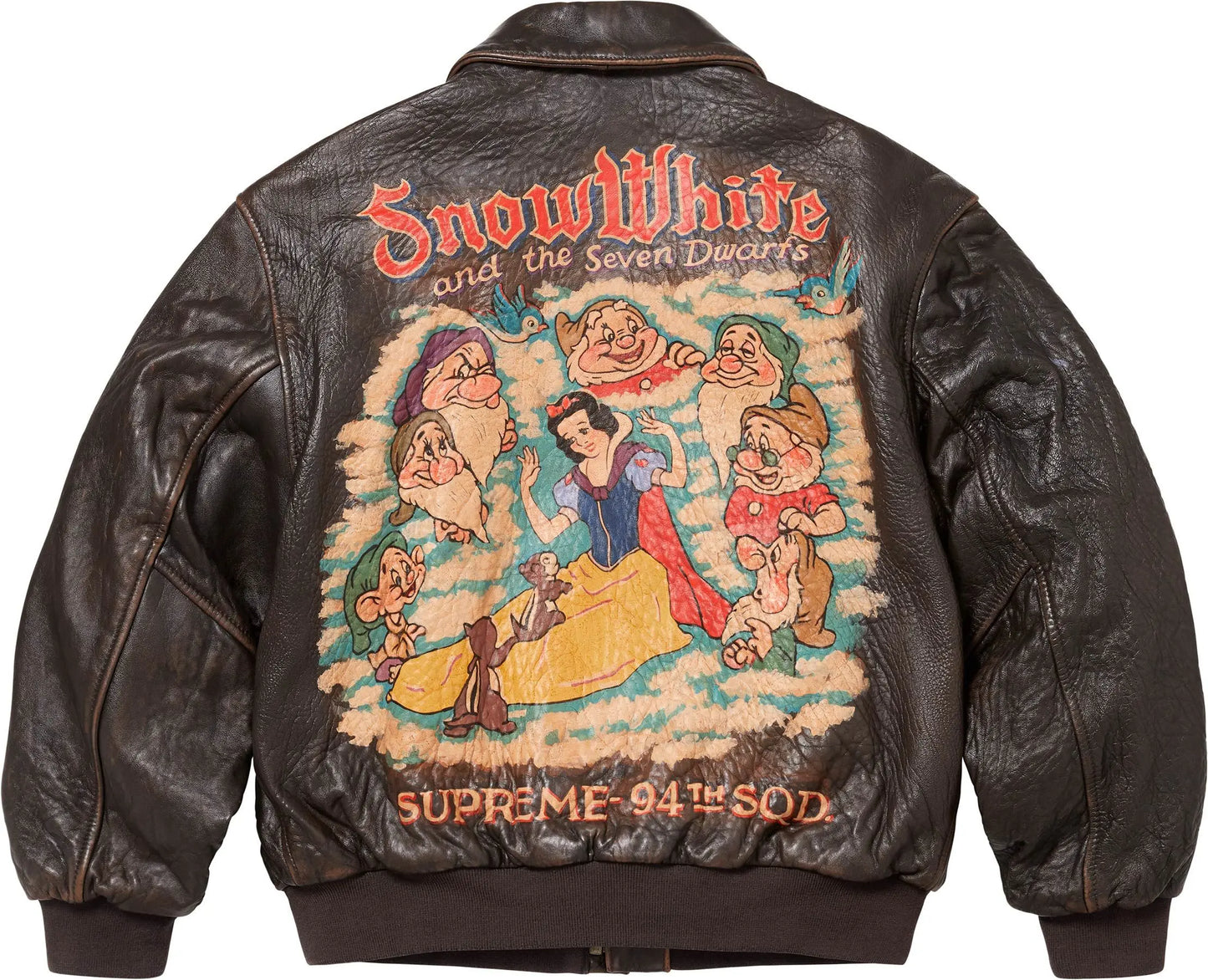 Supreme®/Schott® Snow White Hand-Painted Leather A2 Jacket - fashonic