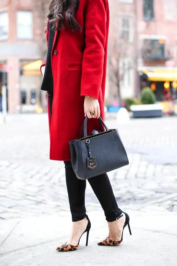 Women's Scarlet Red knee Length Wool Coat