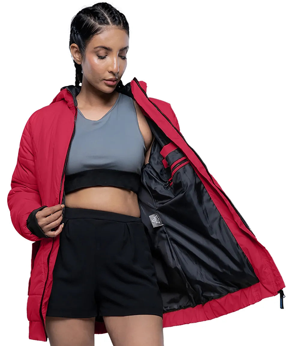 Julia Lightweight Red Puffer Jacket For Women