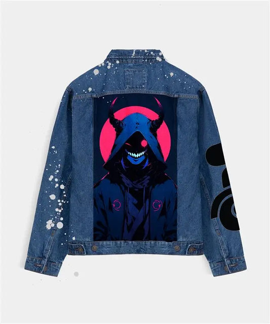 Hand Painted Dark Devil Denim Jacket - fashonic