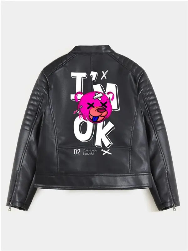 Hand Painted Dead Teddy Leather Jacket - fashonic