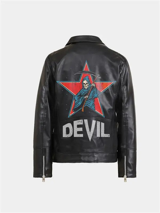 Hand Painted Devil Biker Jacket - fashonic