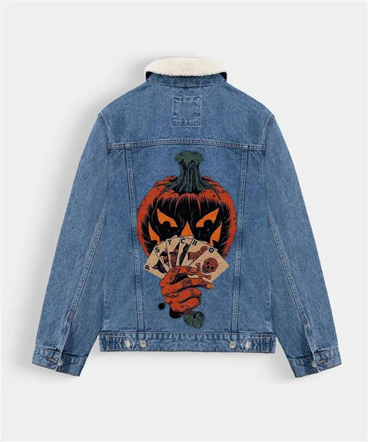 Hand Painted Halloween Psycho Denim Jacket - fashonic