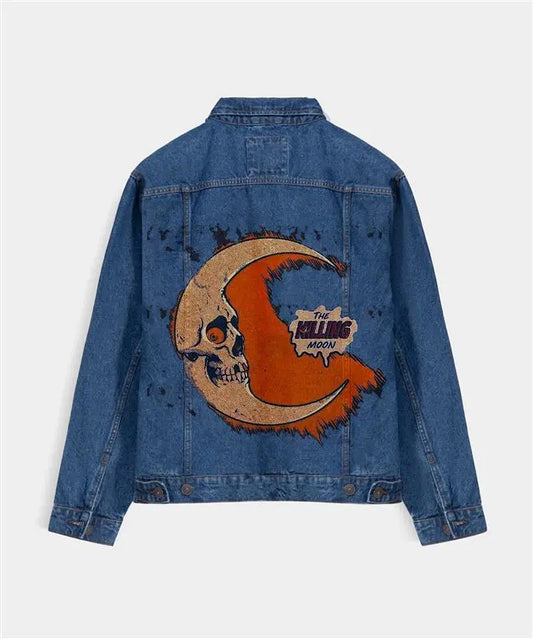 Hand Painted Halloween The Killing Moon Denim Jacket - fashonic