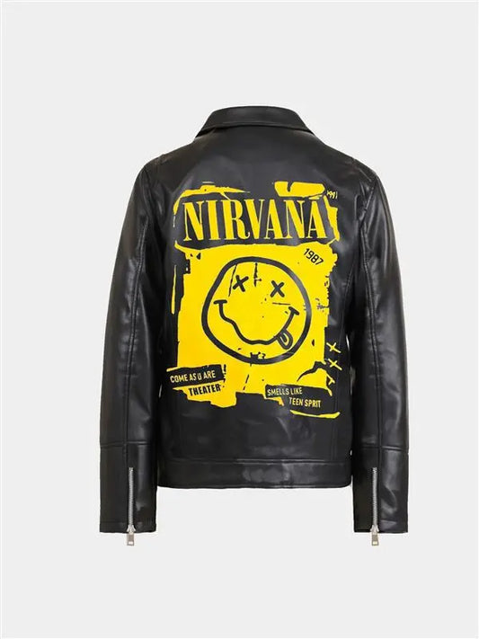 Hand Painted Nirvana Biker Jacket - fashonic
