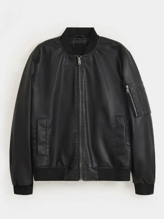 Hand Painted Ready Set Go Leather Bomber Jacket - fashonic