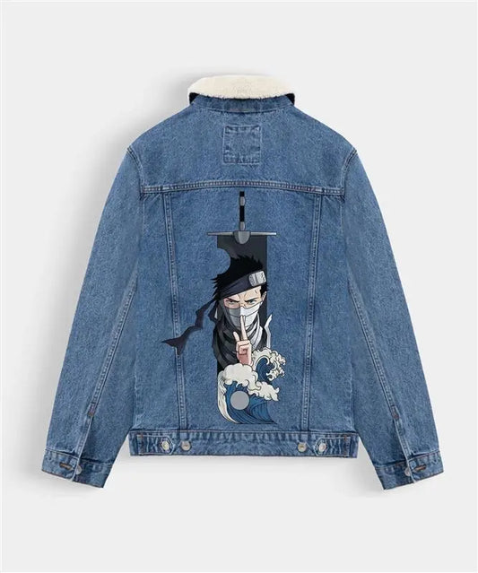 Hand Painted Sword Zabuza Denim Jacket - fashonic