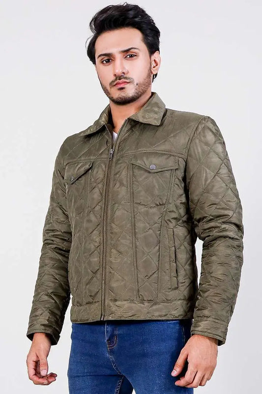 Jimmy Quilted Green Windbreak Jacket - fashonic