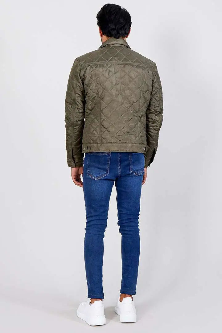 Jimmy Quilted Green Windbreak Jacket - fashonic