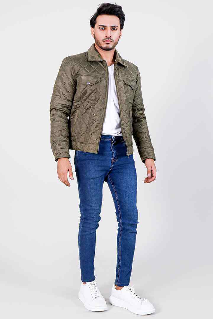 Jimmy Quilted Green Windbreak Jacket - fashonic