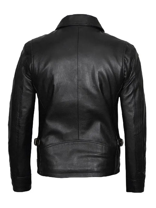 Scott Mens Shirt Collar Black Biker Jacket - fashonic