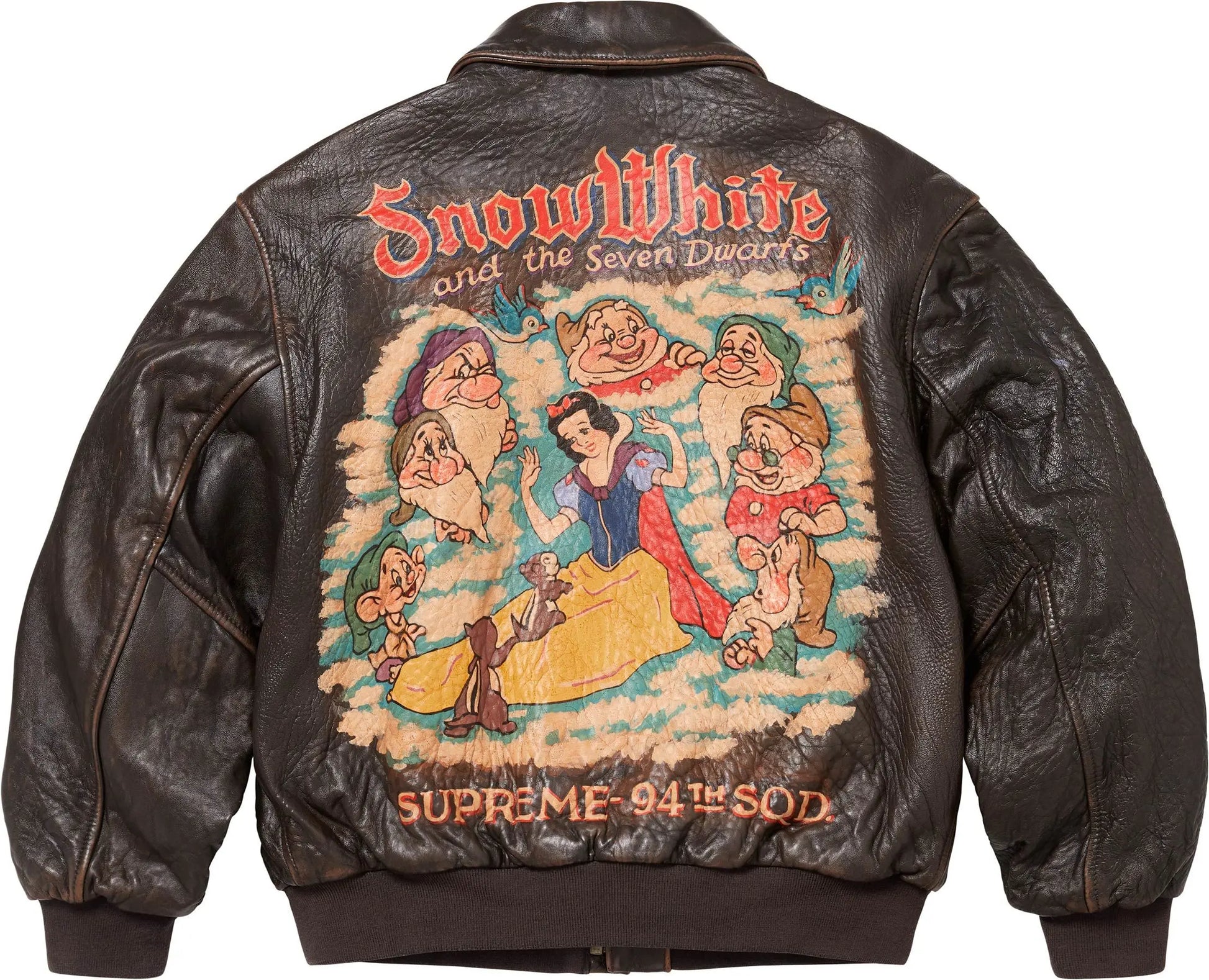 Supreme®/Schott® Snow White Hand-Painted Leather A2 Jacket - fashonic