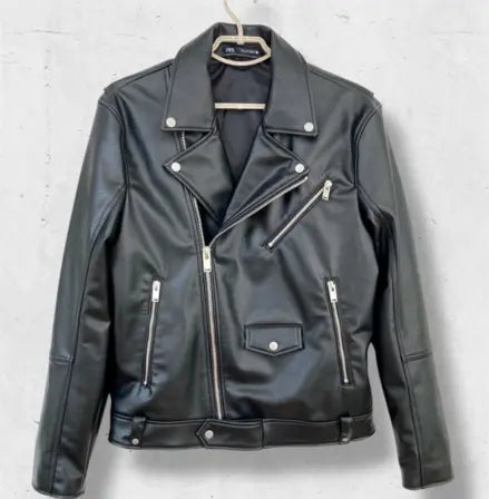 Till Death Printed Leather Biker Jacket - fashonic