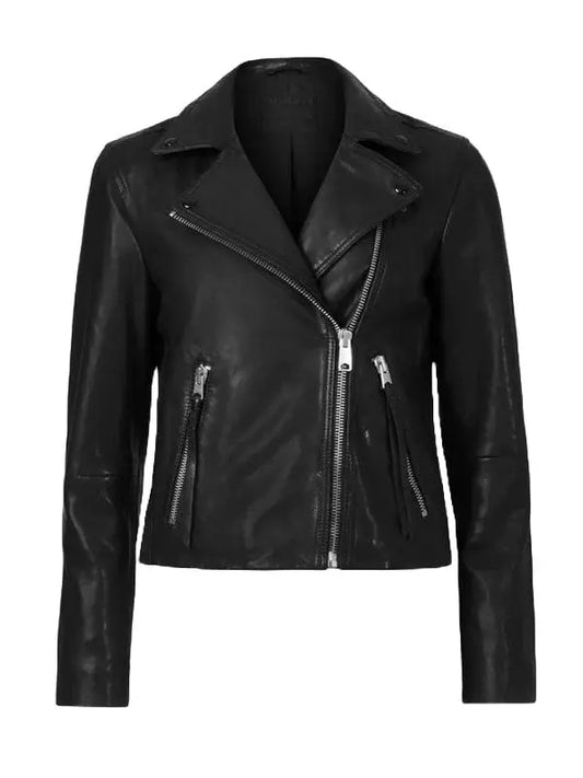 Women Side Lace Design Leather Jacket - fashonic