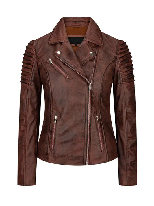 Women’s Fashion Designer Brown Leather Jacket - fashonic