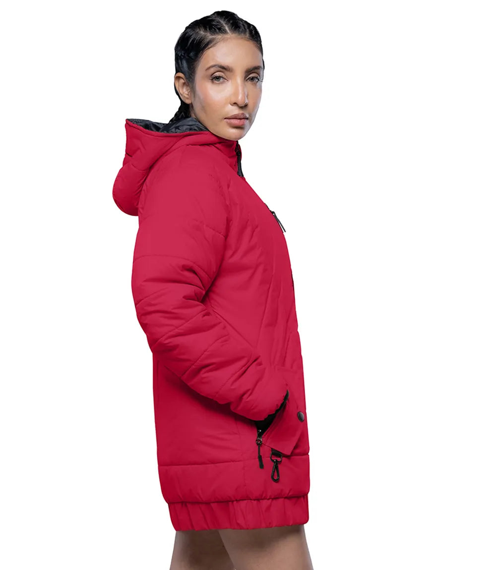 Julia Lightweight Red Puffer Jacket For Women