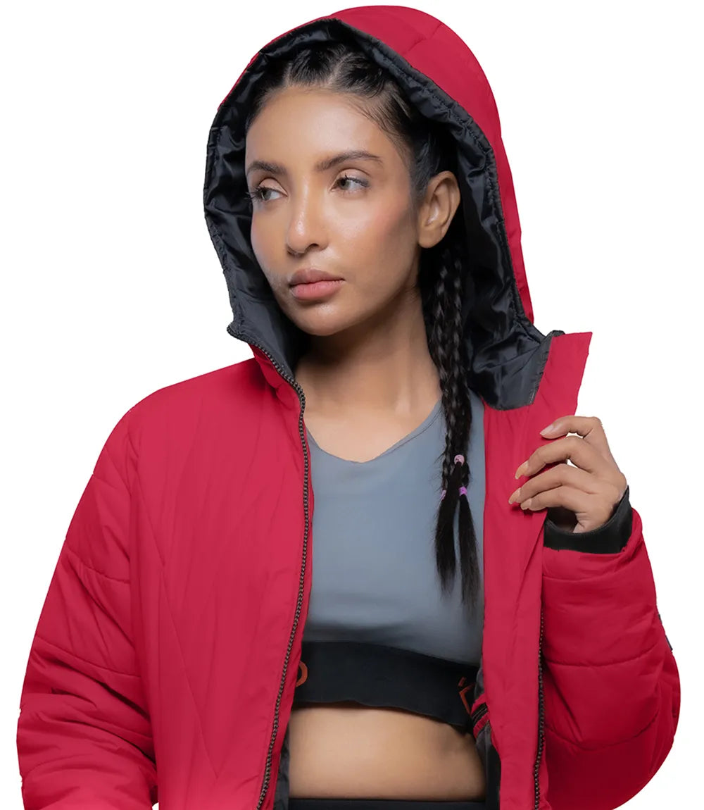 Julia Lightweight Red Puffer Jacket For Women