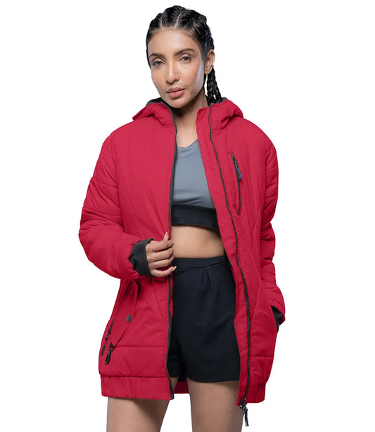 Julia Lightweight Red Puffer Jacket For Women